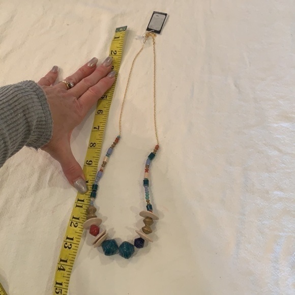 31bits 14k gold filled paper wrap beads delicate chain statement necklace - Picture 10 of 11